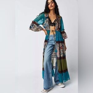 Free People Rachel Mixed Tiers Kimono by NFC maxi dress robe nwt $248 sold out
